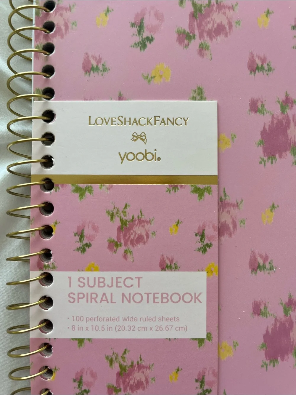 Love Shack Fancy Notebook Ibiza Sunset Ikat Rose Floral Wide Ruled Spiral School